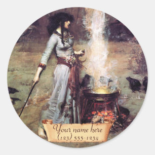 "The Magic Circle" Pre-Raphaelite-Buchzeichen Runder Aufkleber