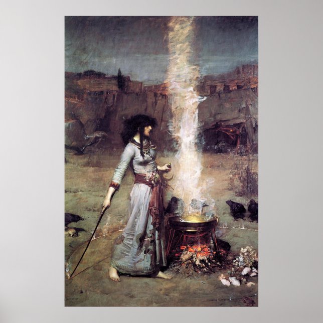 The Magic Circle von John William Waterhouse -1886 Poster (Vorne)
