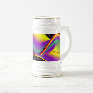 The Magic of Colors , Abstract 3D Rainbowart Bierglas