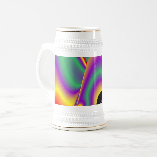 The Magic of Colors , Abstract 3D Rainbowart Bierglas (Vorderseite Links)