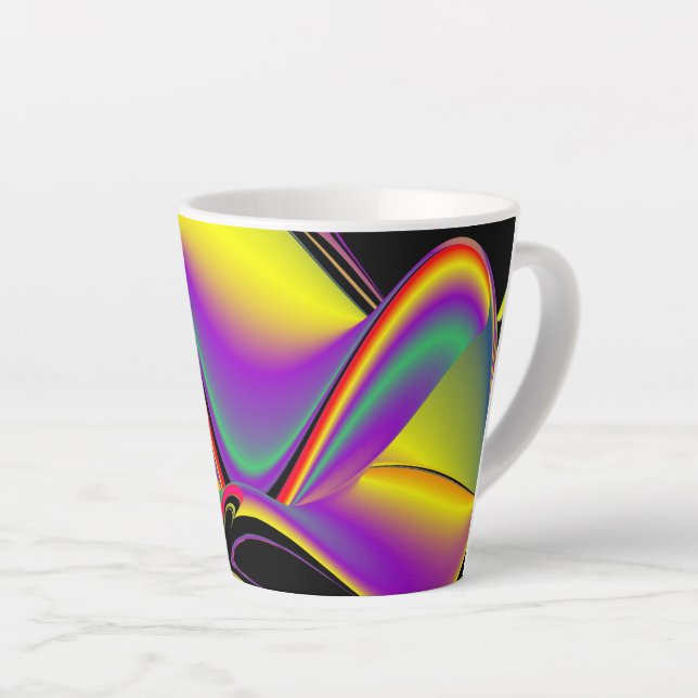 The Magic of Colors , Abstract 3D Rainbowart Milchtasse (Rechte Ecke)