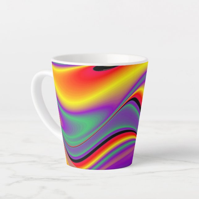 The Magic of Colors , Abstract 3D Rainbowart Milchtasse (Linke Ecke)