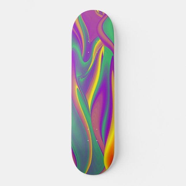 The Magic of Colors , Abstract 3D Rainbowart Skateboard (Vorderseite)