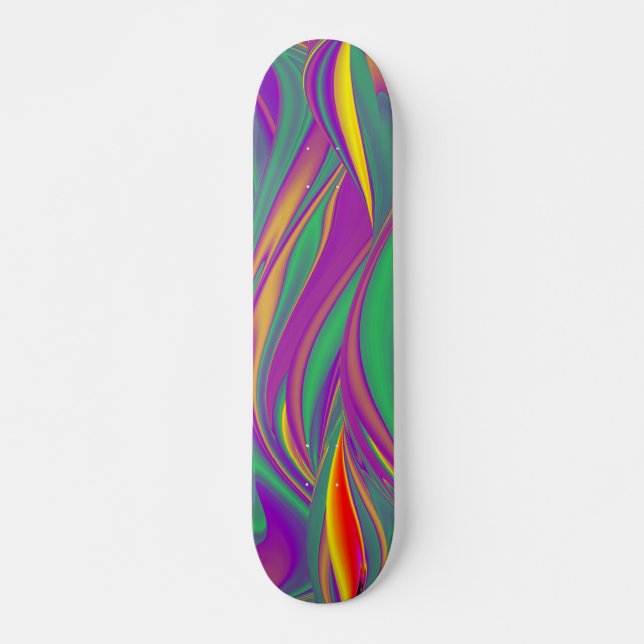 The Magic of Colors , Abstract 3D Rainbowart Skateboard (Vorne)
