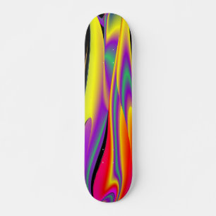 The Magic of Colors , Abstract 3D Rainbowart Skateboard