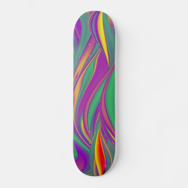 The Magic of Colors , Abstract 3D Rainbowart Skateboard (Vorderseite)