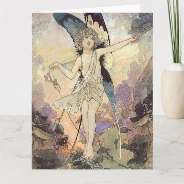 "The Magic of the Cobweb" Fairy Art von Charles Ro Karte (Vorderseite)