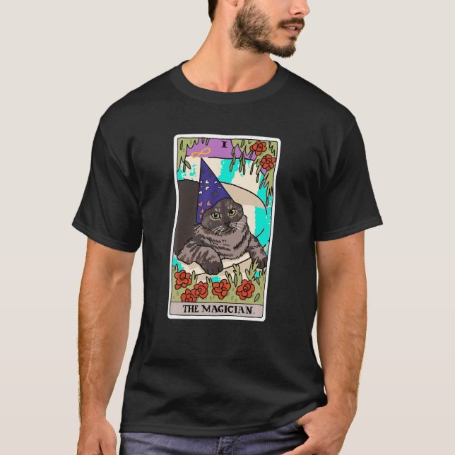 The Magician Cat Tarot Card Rider Waite Deck Hallo T-Shirt (Vorderseite)
