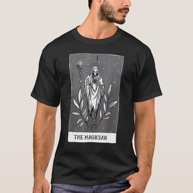 The Magician Tarot Card Occult Tee Gothic Style Wi (Vorderseite)