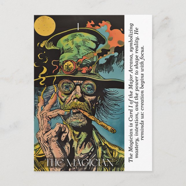 The Magician Tarot Retro Mystical Major Arcana Art Postkarte (Vorderseite)