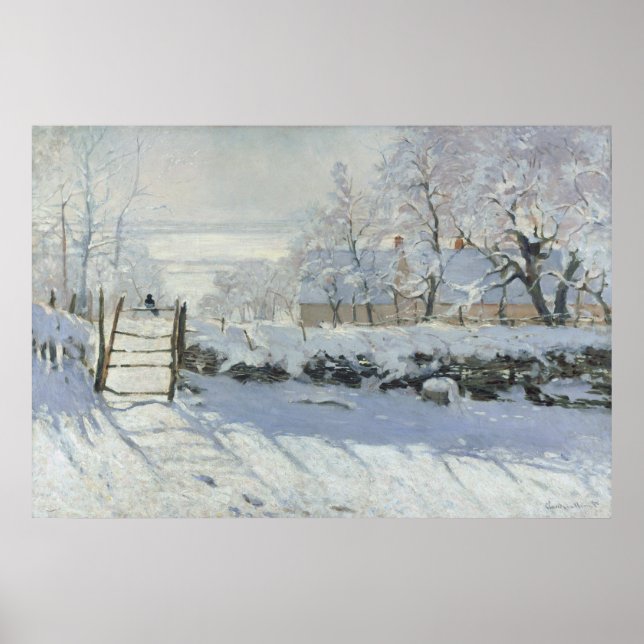 The Magpie by Claude Monet Poster (Vorne)