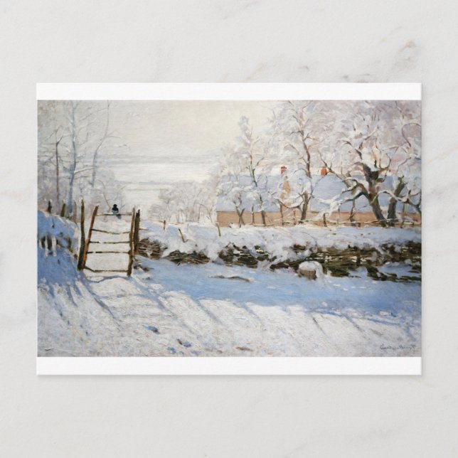 The Magpie by Claude Monet Postkarte (Vorderseite)