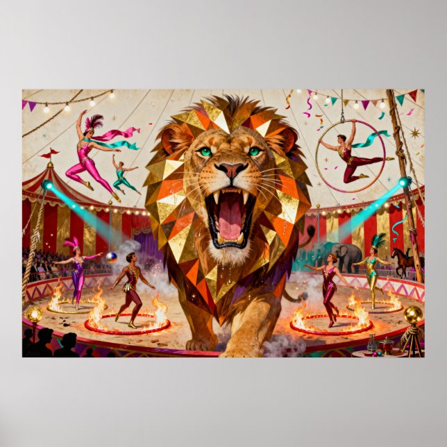 The Majestic Lion of the Circus - A Captivating  Poster (Vorne)