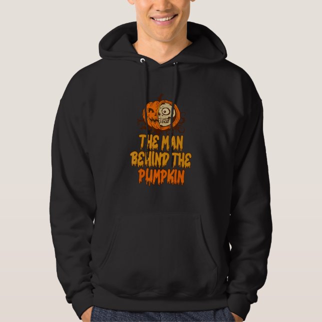 The Man Behind The Pumpkin Halloween Pregnancy Rev Hoodie (Vorderseite)