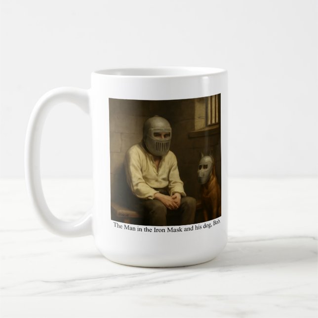 The Man in the Iron Mask and his dog, Bob. Kaffeetasse (Links)