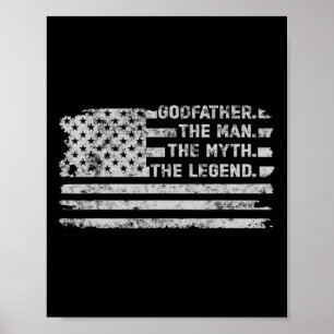 The Man Myth Legend Vathers Day American Flag Poster