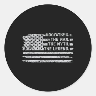 The Man Myth Legend Vathers Day American Flag Runder Aufkleber