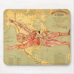 The Man of Commerce Map of United Staaten (1889) Mousepad