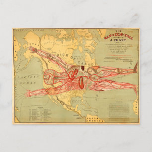 The Man of Commerce Map of United Staaten (1889) Postkarte