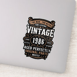 The Man The Legend Vintage 1986 Birthday 40th Bday Aufkleber