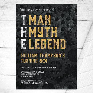 The Man The Myth The Legend 80th Birthday Einladung