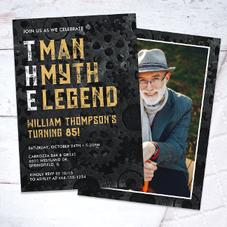 The Man The Myth The Legend 85th Photo Birthday Einladung