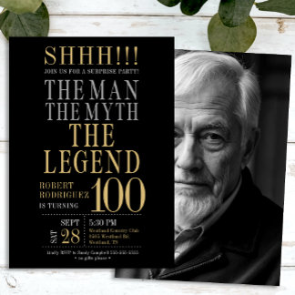 The Man The Myth The Legend Surprise 100 Birthday Einladung