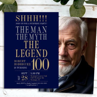The Man The Myth The Legend Surprise 100 Birthday Einladung