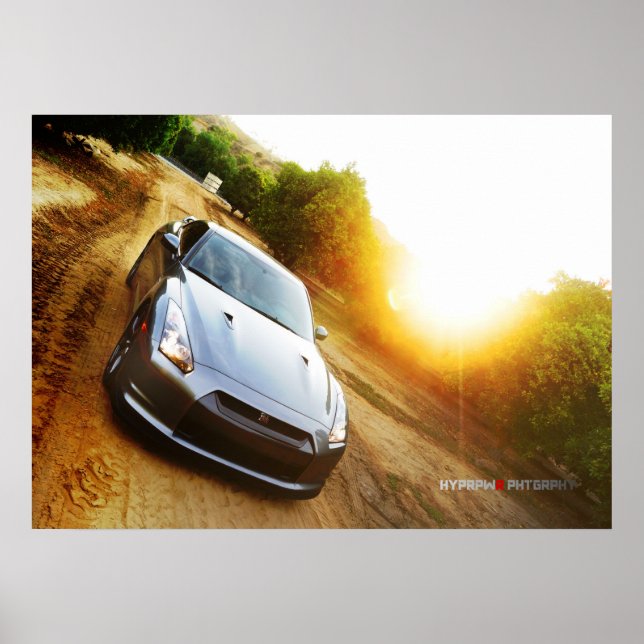 "The Mandarin" Poster Print Nissan GT-R in Grove (Vorne)