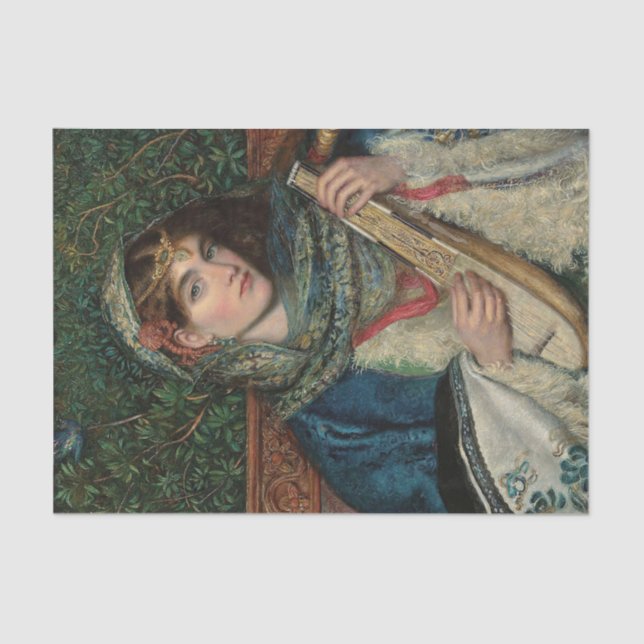 The Mandolin von James Smetham Seidenpapier (Vorderseite)