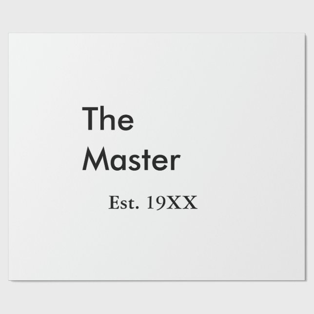 The Master boss name est year date man king title Geschenkpapier (Flach)