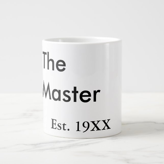The Master boss name est year date man king title Jumbo-Tasse (Vorderseite)