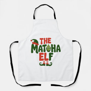 The Matcha Elf Funny Christmas Matcha Drink Schürze