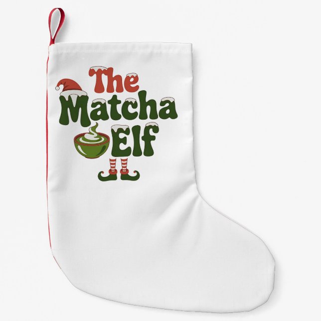 The Matcha Elf Magical Christmas Drink Kleiner Weihnachtsstrumpf (Vorderseite)