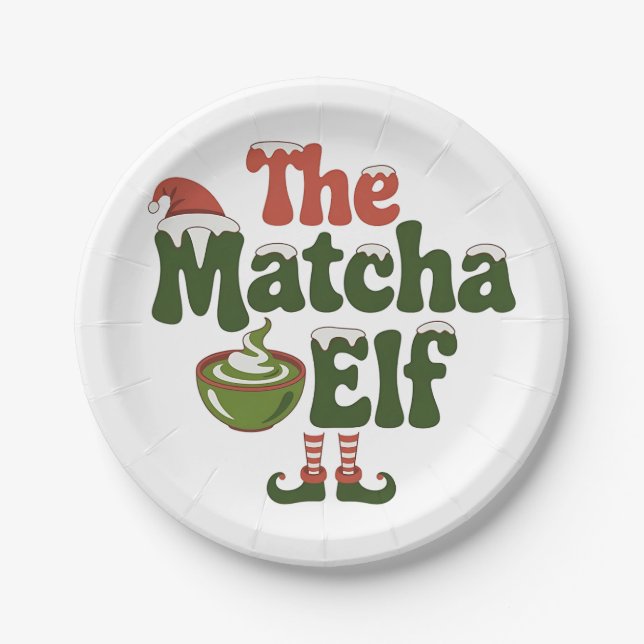 The Matcha Elf Magical Christmas Drink Pappteller (Vorderseite)