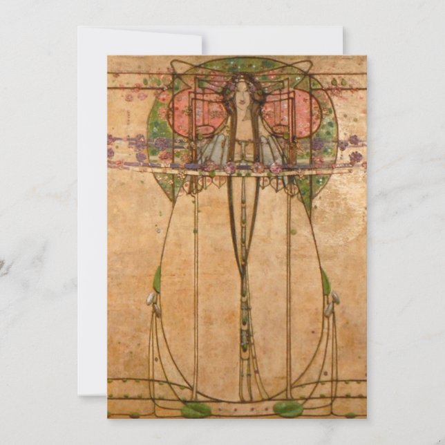The May Queen - Margaret Macdonald Mackintosh Einladung (Vorderseite)