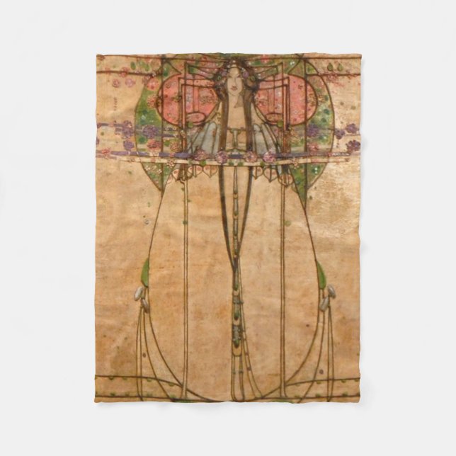 The May Queen - Margaret Macdonald Mackintosh Fleecedecke (Vorderseite)