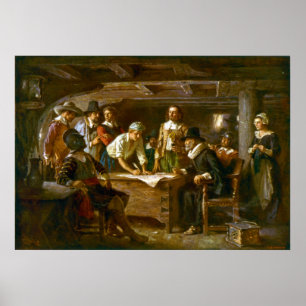 The Mayflower Compact, 1620, Ferris Poster