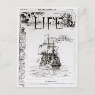 The Mayflower, front cover from 'Life' Postkarte