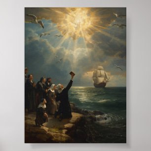 The Mayflower Landing at Plymouth - 1620 Poster