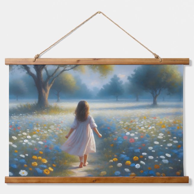 The Meadow's Secret - Whispers of Spring Wandteppich Mit Holzrahmen (Vorne)