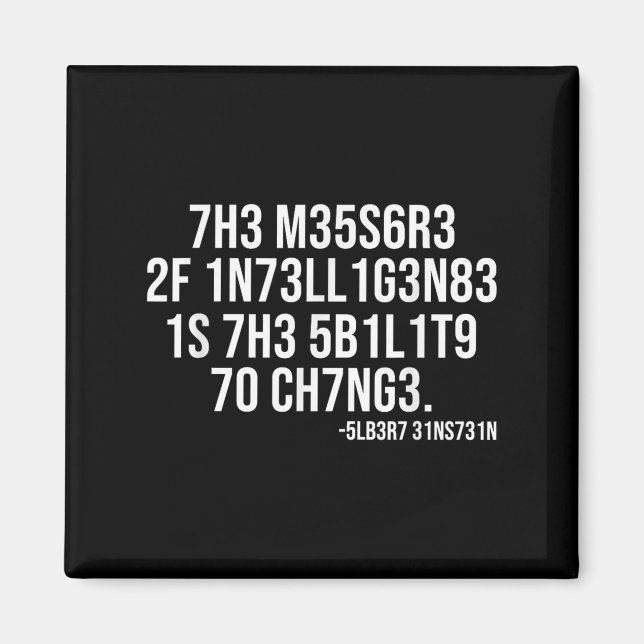 The Measure Of Intelligence Coded Motivational Sci Magnet (Vorne)