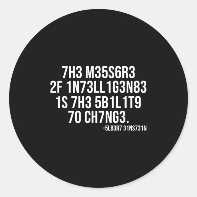 The Measure Of Intelligence Coded Motivational Sci Runder Aufkleber (Vorderseite)