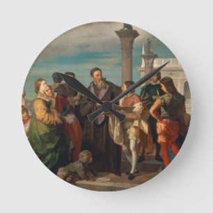 The Meeting Between Titian (1488-1576) and Verones Runde Wanduhr
