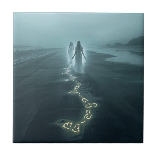 The Meeting on the Misty Shore Fliese (Vorderseite)