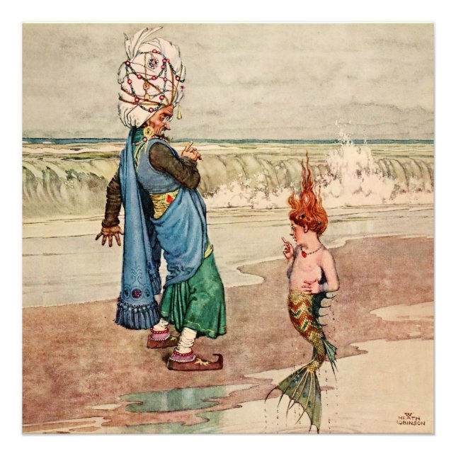 "The Mer-Child" von W Heath Robinson Fotodruck (Vorne)