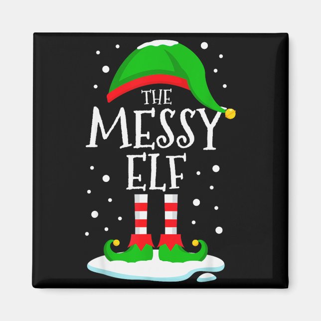 The Messy Elf Christmas Family Matching Xmas Group Magnet (Vorne)