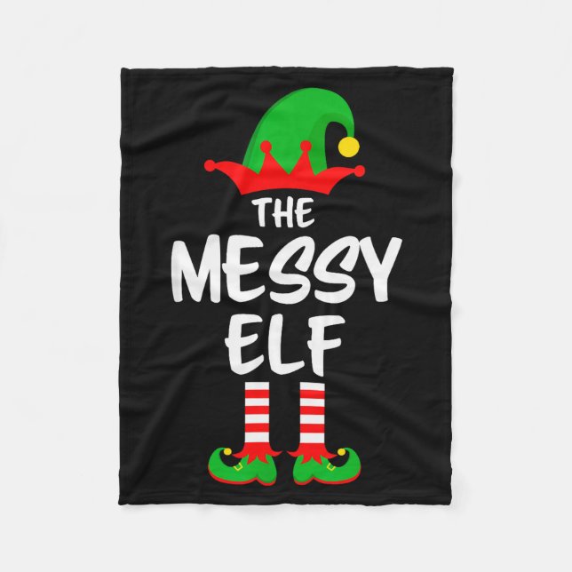 The Messy Elf Matching Family Christmas  Fleecedecke (Vorderseite)