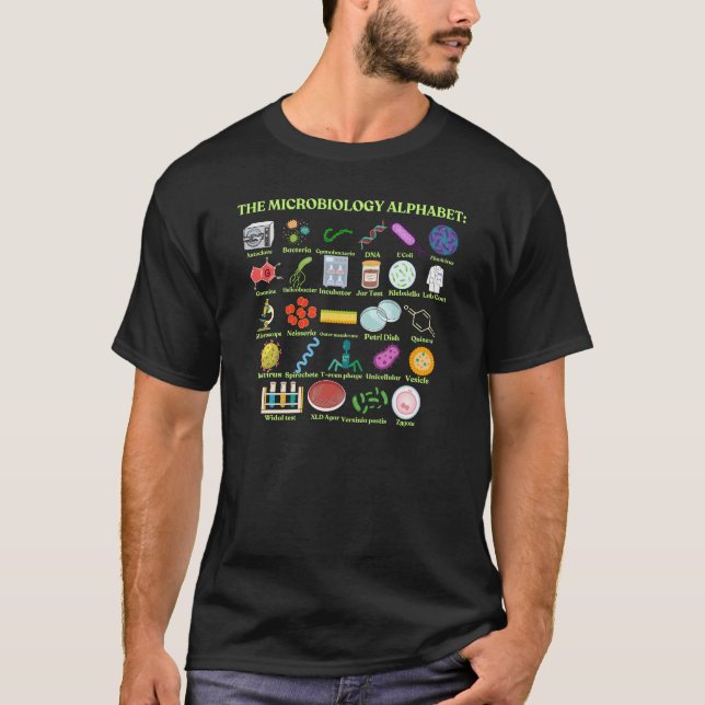 The Microbiology Alphabet science and microbiology T-Shirt (Vorderseite)