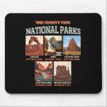 The Mighty Five National Parks Outdoor Hiking Camp Mousepad<br><div class="desc">The Mighty Five National Parks Outdoor Hiking Camping</div>